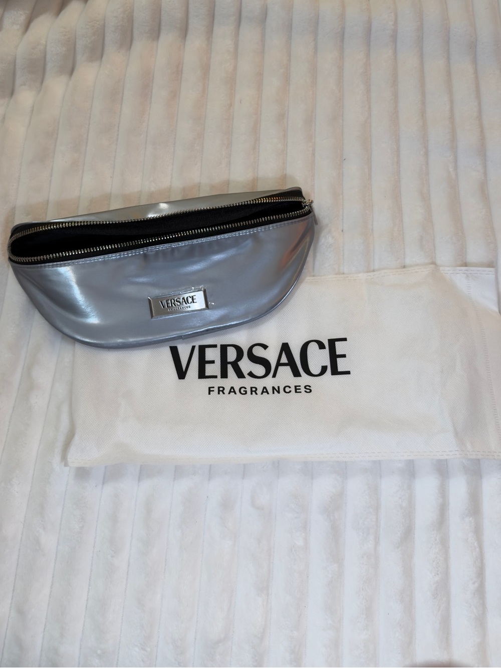Versace Silver Metallic Mini Belt Bag